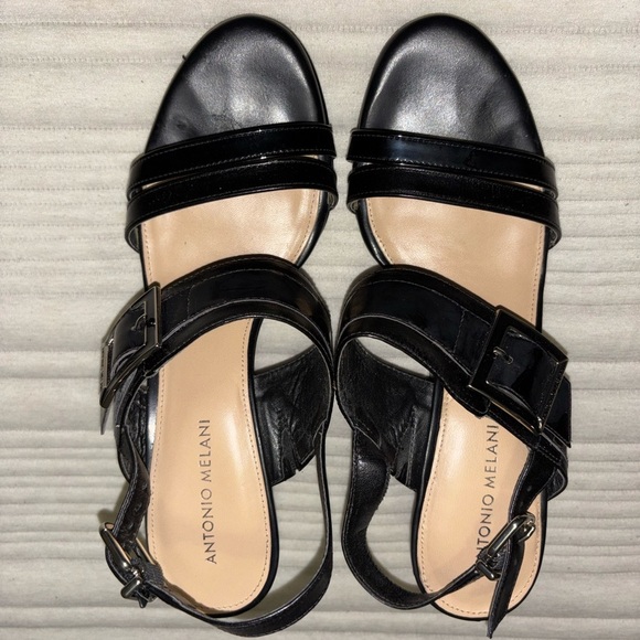 Antonio Melani Clawdia Black Wedges Size 10m - Picture 2 of 5